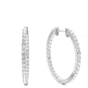 White Gold Diamond Hoop Earrings