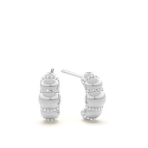 Diamond Crossiant half hoop earring
